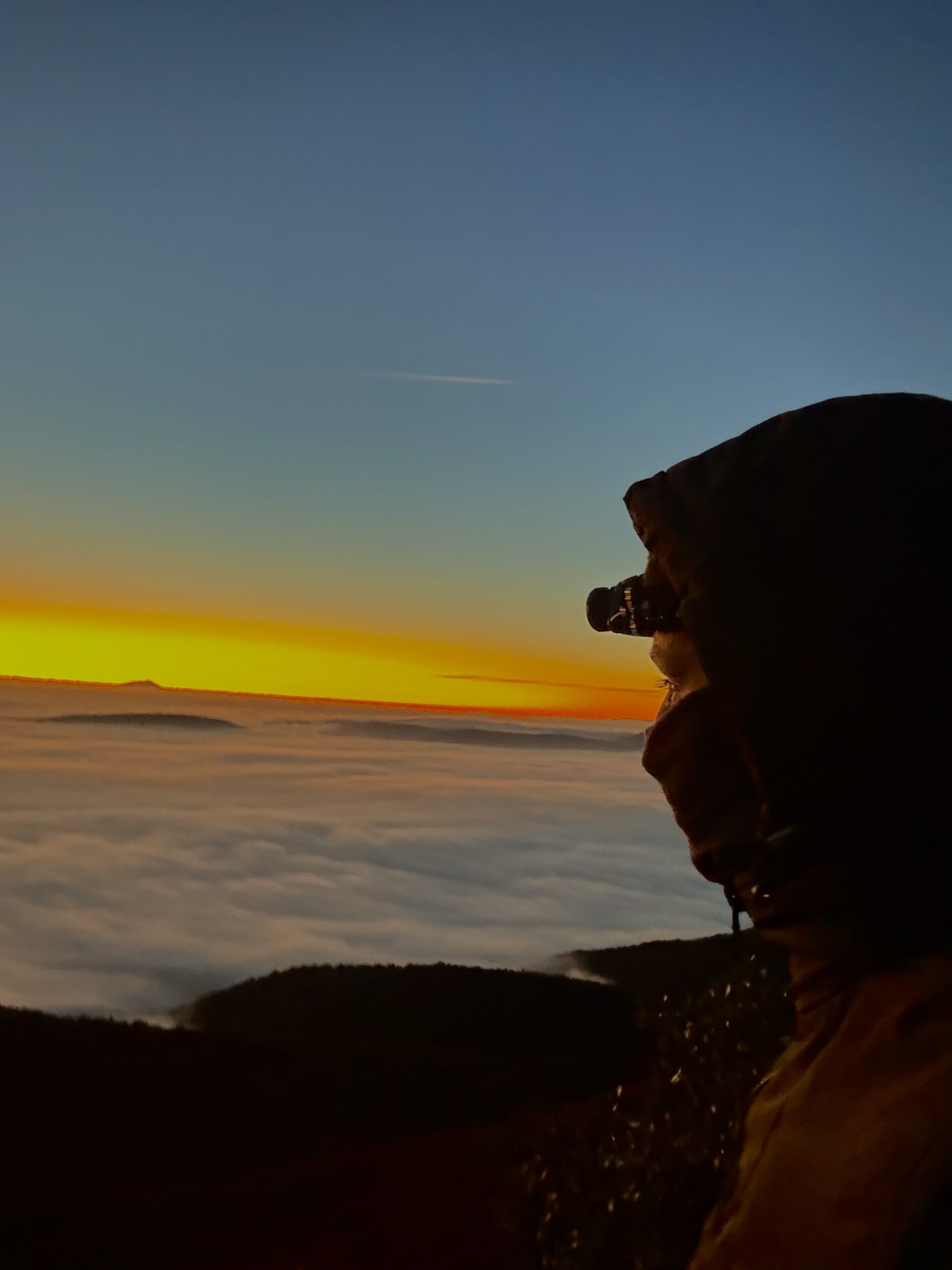 Coucher de soleil depuis un bivouac dans les Gorges de l'Ardèche